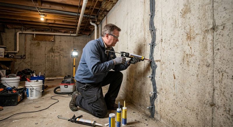 Basement Crack Repair in Williamsburg, VA