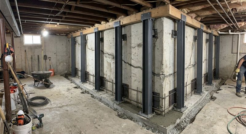 Basement Stabilization in Williamsburg, VA