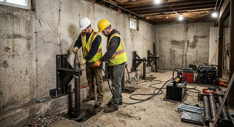 Basement Stabilization in Williamsburg, VA