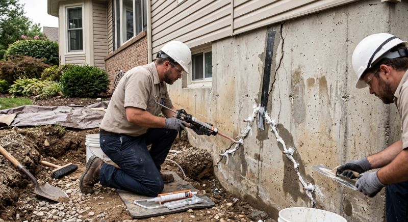 Foundation Crack Sealing in Williamsburg, VA