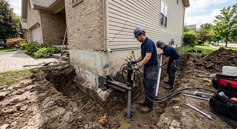 Foundation Settlement Repair in Williamsburg, VA