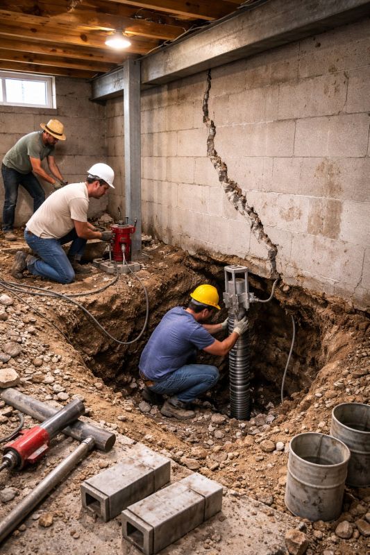 Foundation Structural Repair in Cobbs Creek, VA