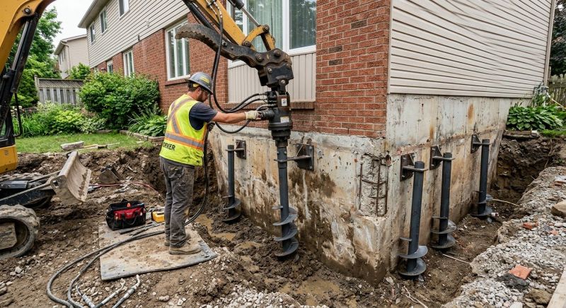 Helical Piers Installation in Williamsburg, VA