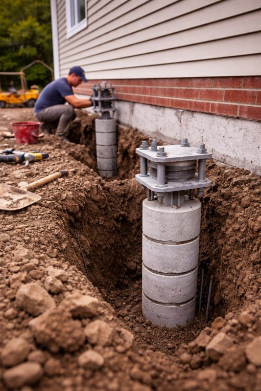 Helical Piers Installation in Williamsburg, VA