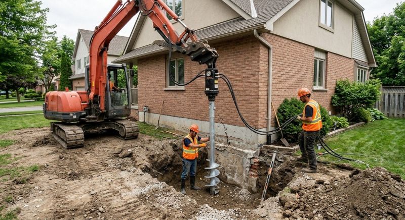 Helical Pile Installation in Williamsburg, VA