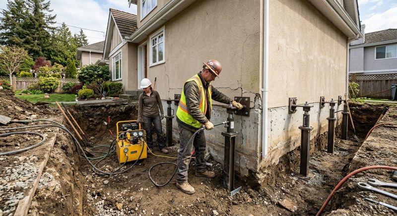 Sinking Foundation Repair in James City County, VA