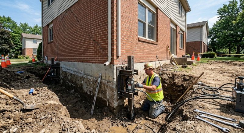 Sinking Foundation Repair in Williamsburg, VA