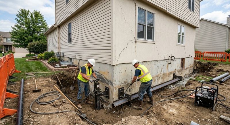 Sinking Foundation Repair in Toano, VA