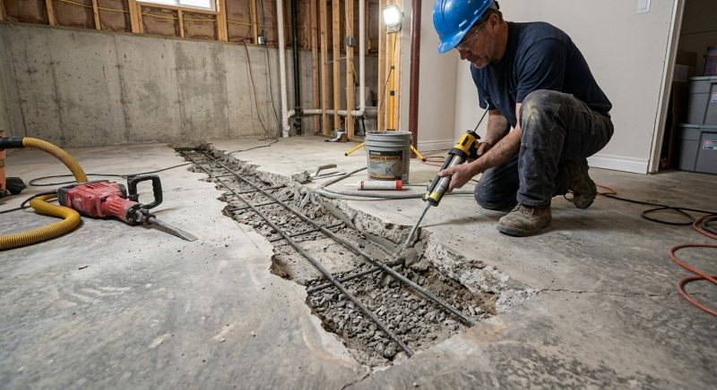 Slab Foundation Repair in Williamsburg, VA